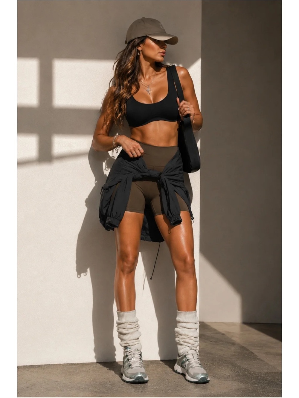 NWT Mono B Black Curved Hem Bralette Top